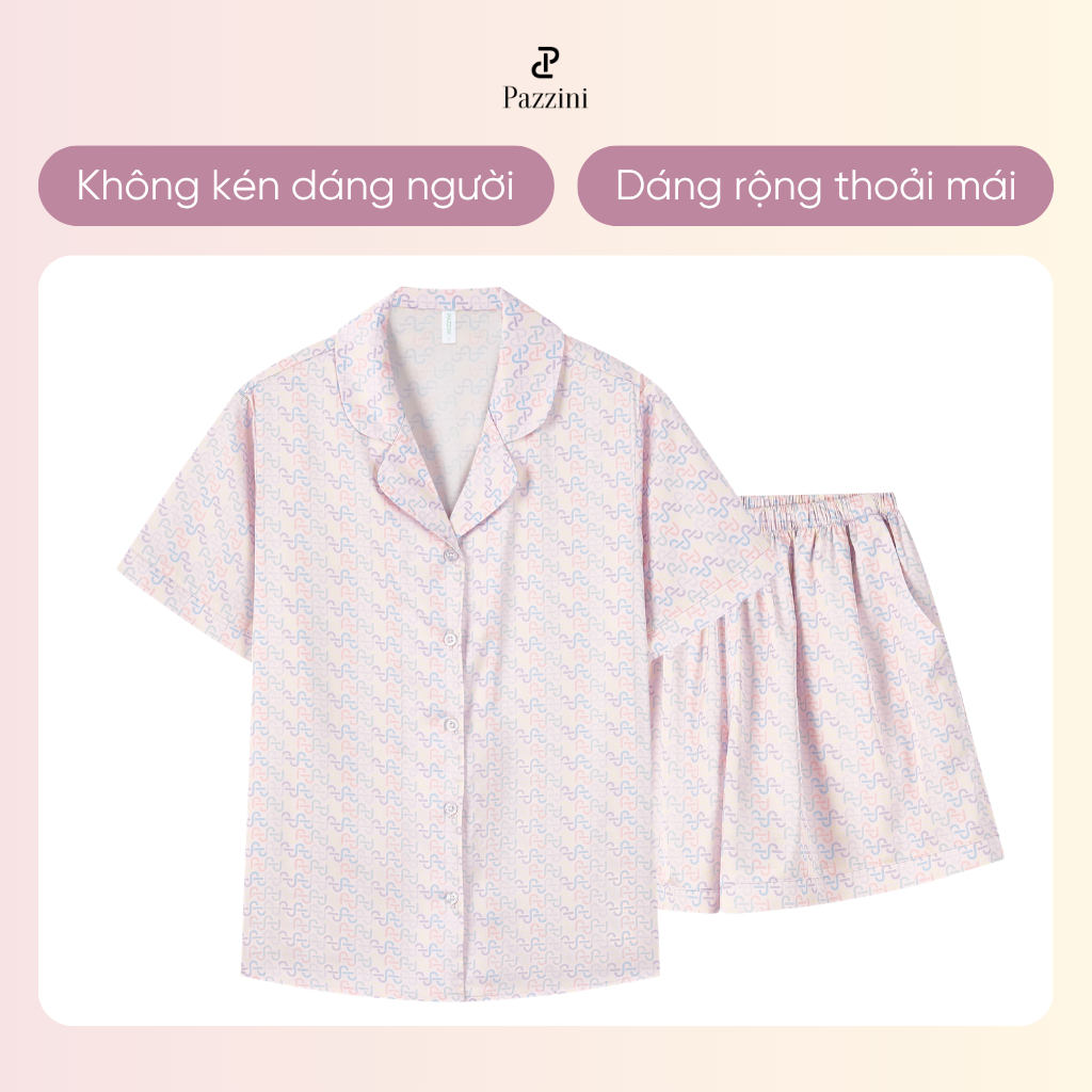 Bộ mặc nhà Pijama Pazzini cổ bẻ chất lụa mềm mại phù hợp nhiều dáng người - SW003 | BigBuy360 - bigbuy360.vn