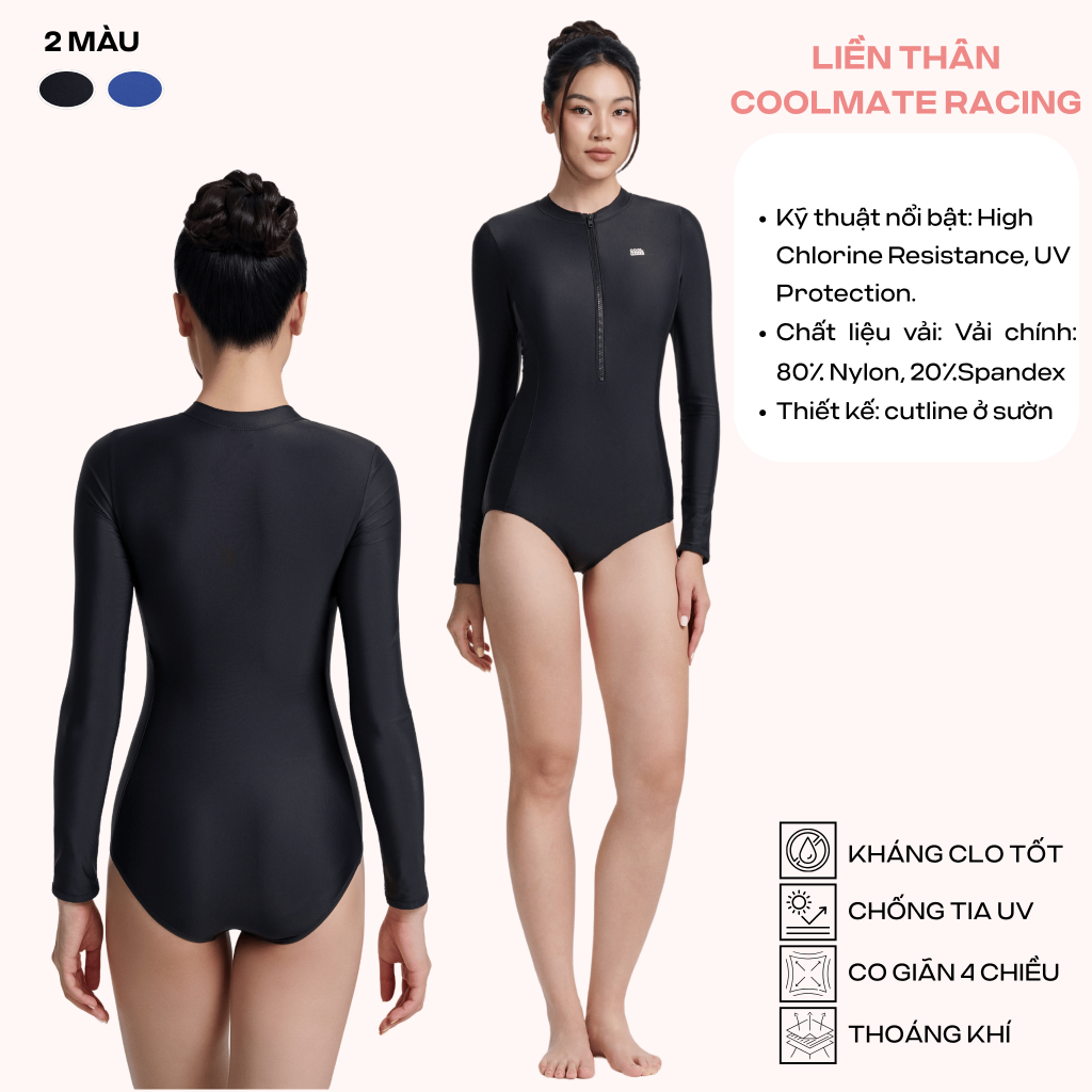 [MUA2GIẢM10%] BST Bikini Coolmate liền thân 1 mảnh cộc/dài tay kín đáo che bụng tôn dáng chống tia UV đi bơi đi biển | BigBuy360 - bigbuy360.vn