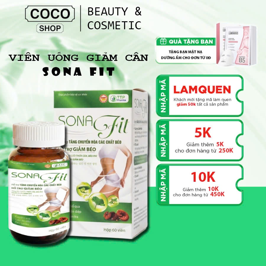 Viên Uống Giảm Cân Sona Fit Chính Hãng Hộp 30 Viên Hỗ Trợ Giúp Giảm Cân An Toàn Monaco