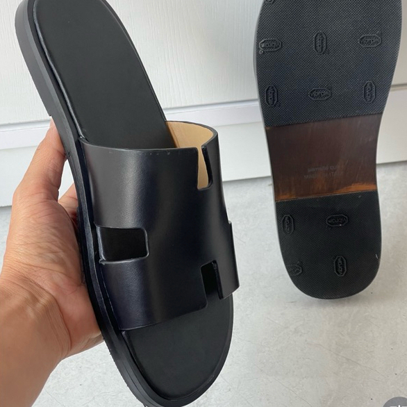 Dép Nam Dán Đế Vibram HM Siêu cấp Màu Đen Trơn Vip Đế Fip Fullbox - HM STORE VIET NAM