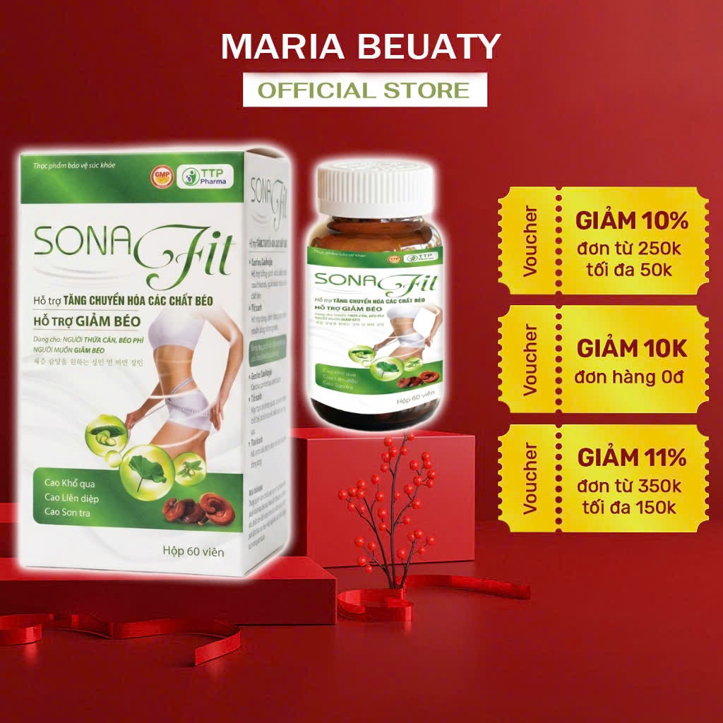 Thảo Mộc Giảm cân SONA FIT Hộp 60 Viên - Trà Giảm Cân Cấp Tốc Cho Người Cơ Địa Khó Giảm
