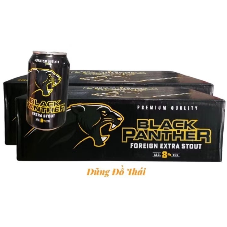 Combo 2 thùng bia Black Panther 330ml x 24lon - Bia đen nồng độ 8% (đơn tối đa 4 thùng)