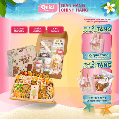 Set nguyên liệu làm Chocolate Bark, socola thanh ONICI nấu thành phẩm 120 VIÊN