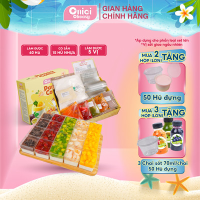 Set làm bánh Panna Cotta 5 vị ONICI set nguyên liệu nấu thành phẩm 60-65 hủ 60ml