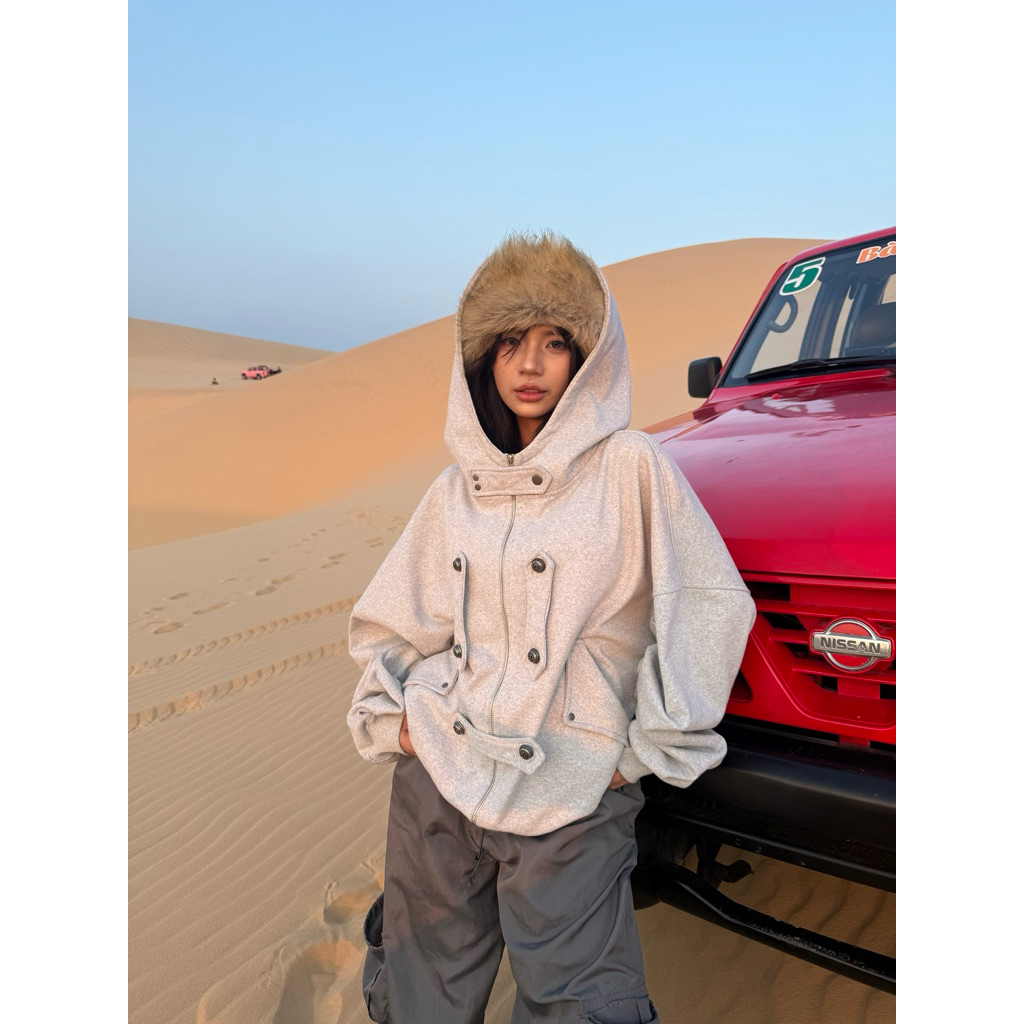 Áo khoác nỉ basic REGODS REBEL HOODIE ZIP form rộng oversize 420GSM - 2 màu xám đen chất nỉ chân cua cao cấp dày dặn | BigBuy360 - bigbuy360.vn