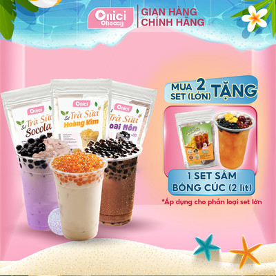 Trà sữa trân châu BẾP CỦA MẸ ONICI set nguyên liệu phúc long, thái xanh, thái đỏ thành phẩm 30-35 ly
