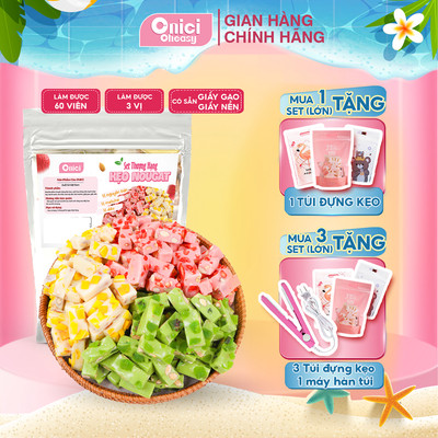 Set nguyên liệu KẸO NOUGAT thượng hạng ONICI nấu thành phẩm 60 viên