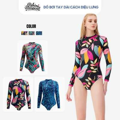 Đồ bơi một mảnh nữ tay dài phối dây lưng đi biển - Bikini Passport - BS458_X