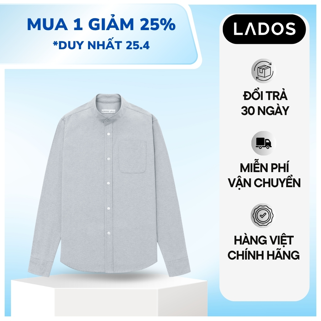 Áo sơ mi nam Oxford màu trơn LADOS-18139 form regular fit