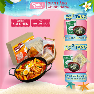 Set nguyên liệu nấu Tokbokki kèm kim chi ONICI set nhỏ nấu 8 chén