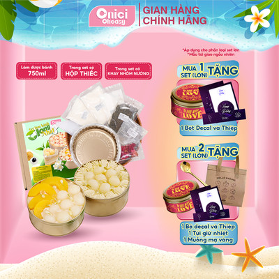 Set bánh olong nhài trái cây kèm HỘP THIẾC ONICI thành phẩm 1 hộp bánh 750ml