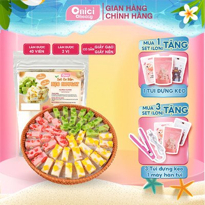 Set nguyên liệu làm KẸO NOUGAT cơ bản Bếp Của Mẹ Onici nấu thành phẩm 40 viên