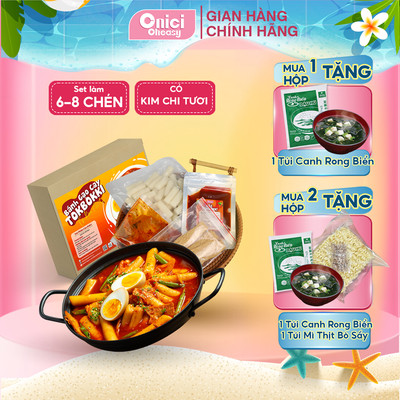 Set nguyên liệu Tokbokki nấu 8 chén kèm kim chi Onici set nhỏ