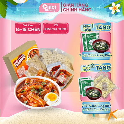 Set nguyên liệu nấu Tokbokki kèm kim chi Bếp Của Mẹ Onici set lớn nấu 16 chén