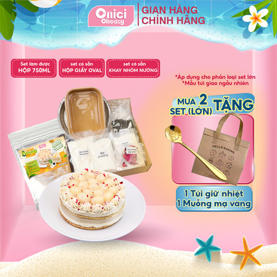 Set bánh olong nhài trái cây kèm HỘP GIẤY ONICI thành phẩm 1 hộp bánh 750ml