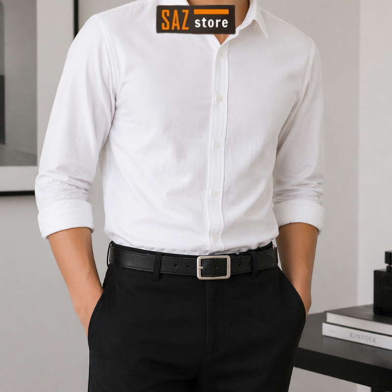 Thắt Lưng Da Nam BL Belt Màu Đen Trẻ Trung - Dây Lưng Chất Lượng Cao -SAZ - BL Belt