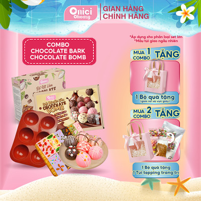 COMBO valentine chocolate bark 120 viên, chocolate bomb 12 viên ONICI set nguyên liệu