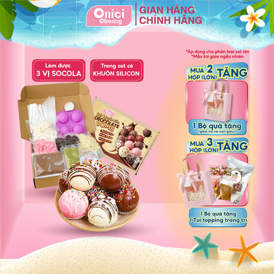 Set nguyên liệu chocolate bomb tự làm 3 màu socola ONICI thành phẩm bắt mắt siêu xinh