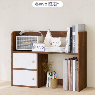 Kệ Sách Để Bàn Học FB21 FIVO Cao Cấp Màu Gỗ Và Walnut , Có Hộc Tủ Rộng Rãi, Dễ Dàng Lắp Ráp, Đa Dạng Mẫu Mã, Màu Sắc