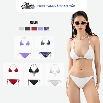 Bộ bikini nữ tam giác sexy đi biển - Bikini Passport - BSV143_WH