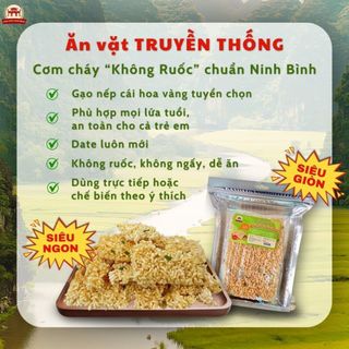 (200gr) Cơm Cháy "KHÔNG CHÀ BÔNG" nếp cái hoa vàng 3 vị sốt vị snack cay nhẹ.