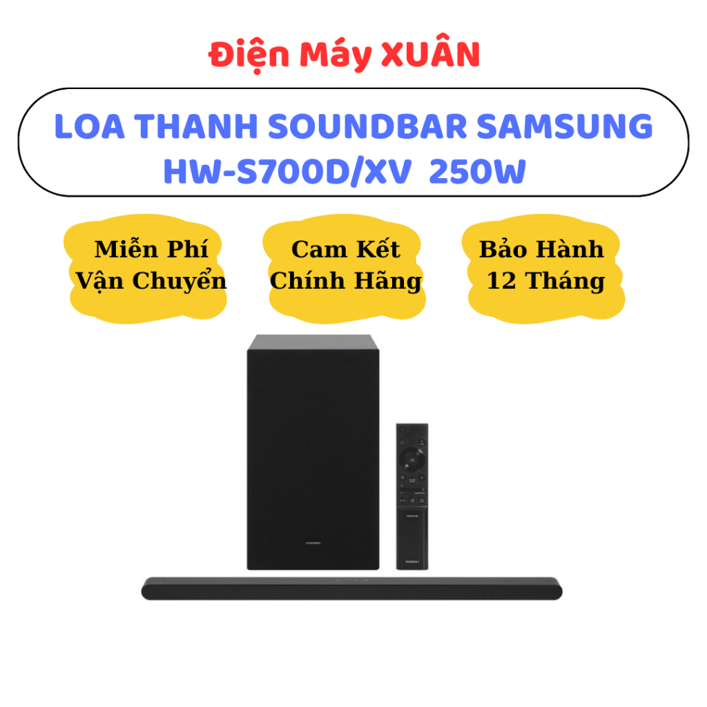 BỘ LOA THANH SAMSUNG ULTRA SLIM HW-S700D 250W - HÀNG CHÍNH HÃNG, BẢO HÀNH 12 THÁNG