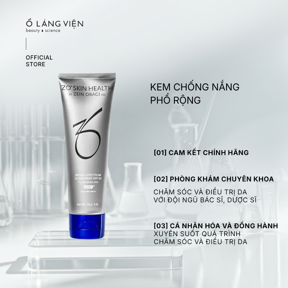 Kem chống nắng phổ rộng ZO Broad-Spectrum Spf 50 không gây nhờn, khô nhanh 118g