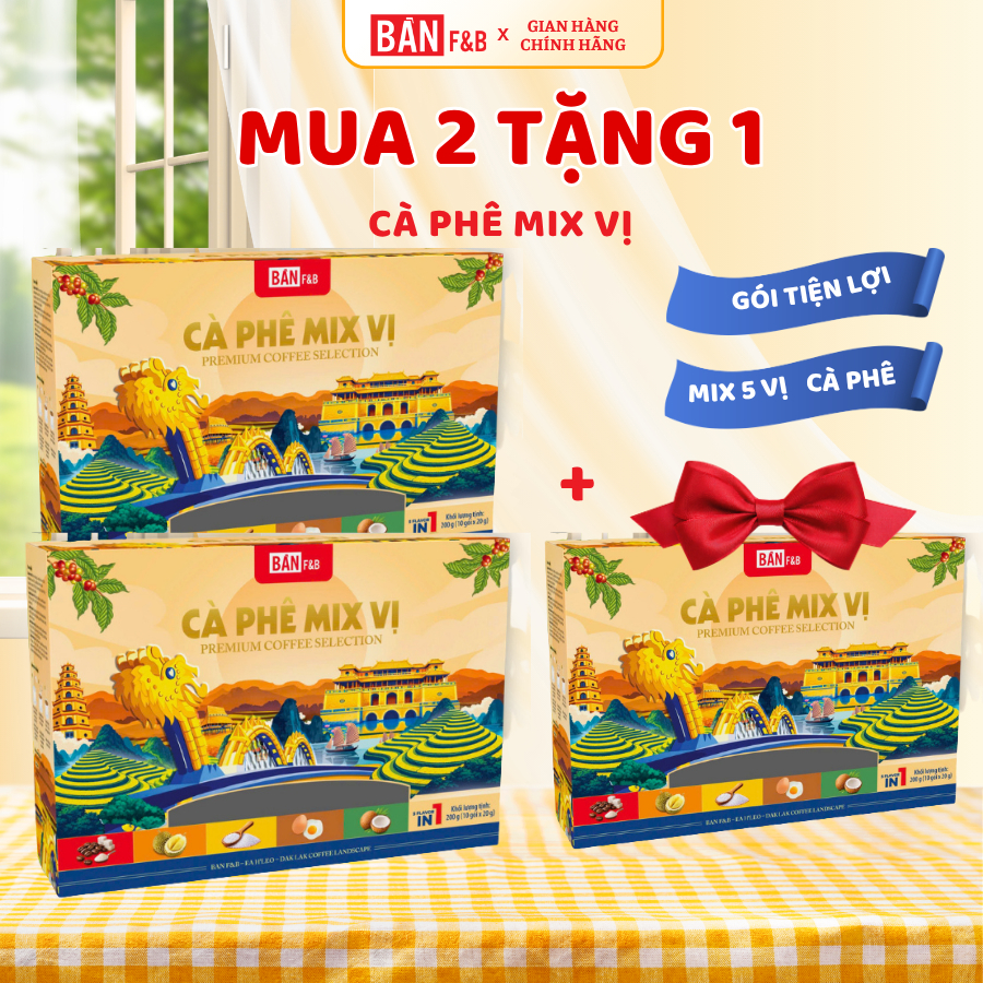 [MUA 2 TẶNG 1] Cà Phê Mix Vị Latte Dừa, Latte Sầu Riêng, Cà Phê Muối, Cà Phê Trứng, Cà Phê 3in1 - Bả
