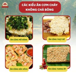 (200gr) Cơm Cháy "KHÔNG CHÀ BÔNG" nếp cái hoa vàng 3 vị sốt vị snack cay nhẹ.
