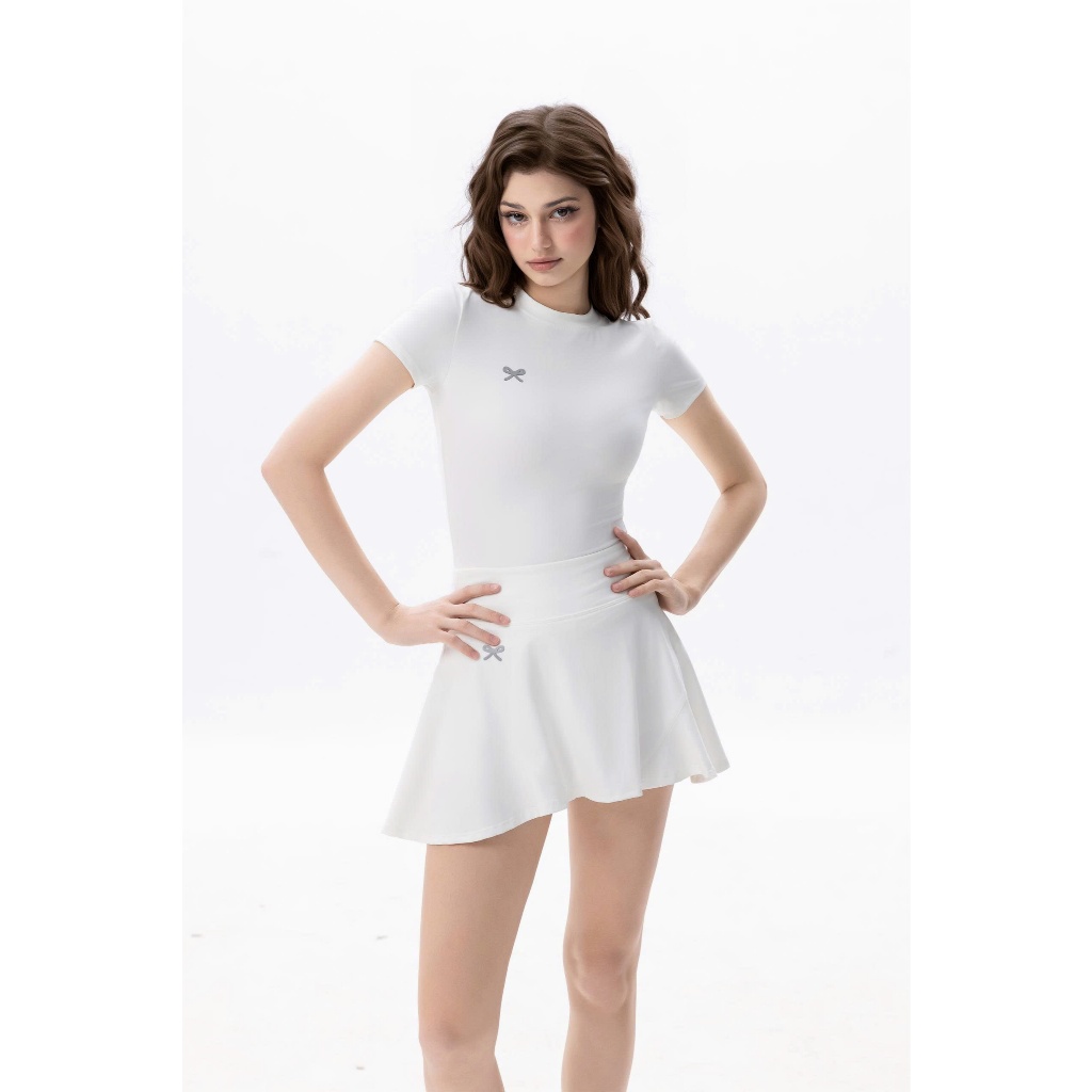 Set váy Tracy màu trắng không đệm mút  Ribbon Fit