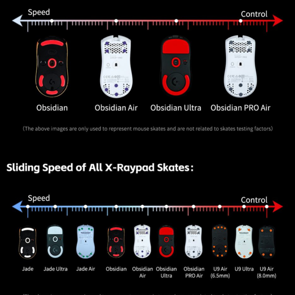 Mouse Feet X-RAYPAD Obsidian Control - QMTECH STORE