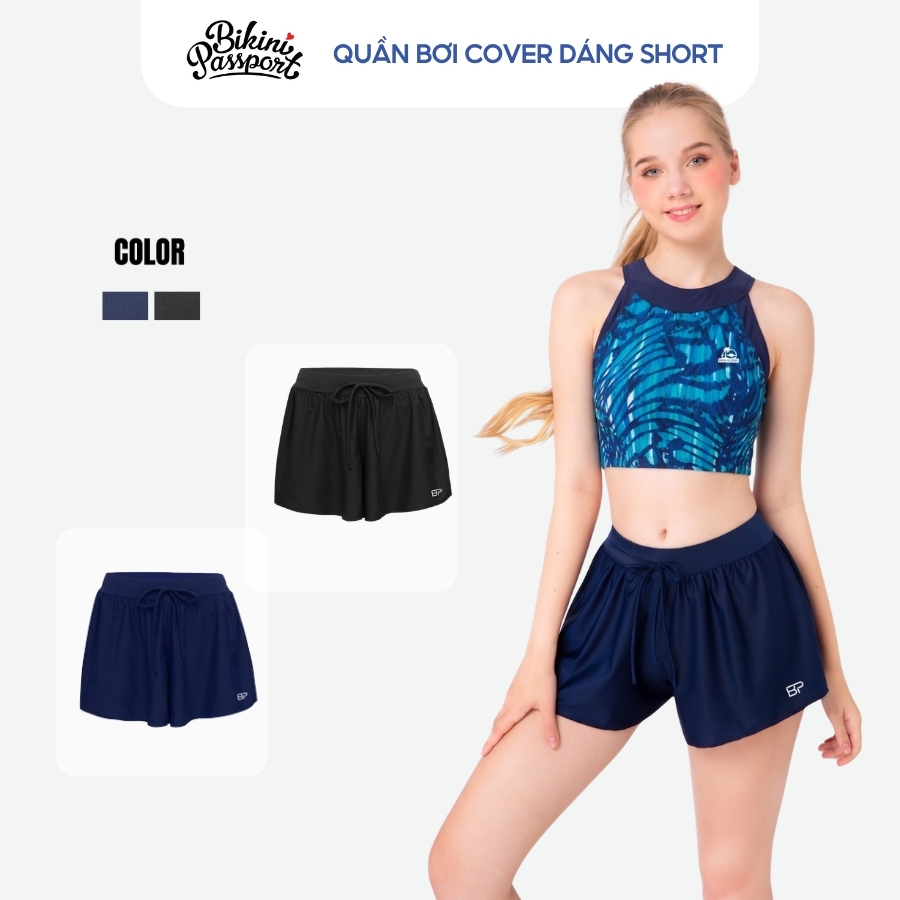 Quần bơi nữ (KHÔNG KÈM QUẦN TRONG) dáng short rộng đi biển - Bikini Passport - BSV002_NV