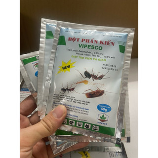 Bột Phấn Kiến Vipesco Dùng Trong Gia Dụng Gói 50g dùng trong gia đình, chậu hoa cây cảnh có kiến