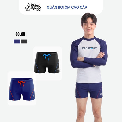 Quần bơi nam kiểu boxer fit dáng đi biển - Bikini Passport - BSV007_NV