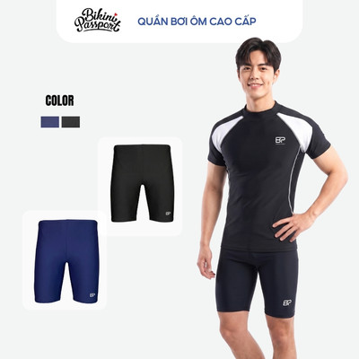 Quần bơi nam dáng ngắn ôm đùi đi biển - Bikini Passport - BSV008_BL