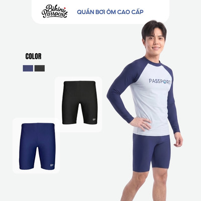 Quần bơi nam dáng ngắn fit đùi đi biển - Bikini Passport - BSV008_NV