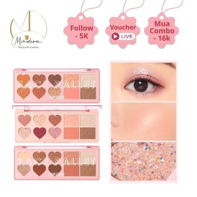 Bảng phấn trang điểm PINKFLASH Lâu trôi, kết hợp màu tạo khối, phấn má cho mặt/mắt 120g M02