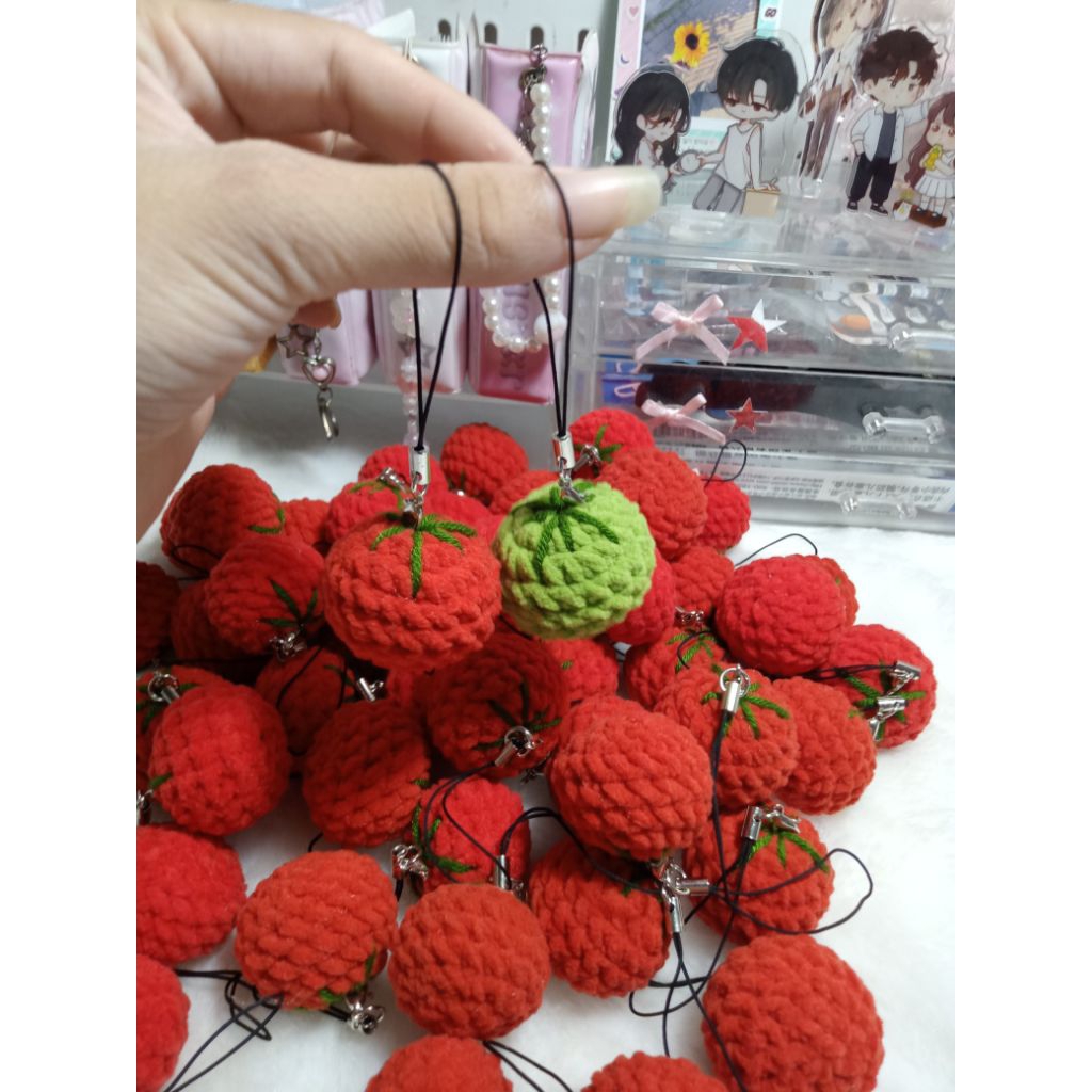 Móc khóa cà chua bằng len | Lyzin shop
