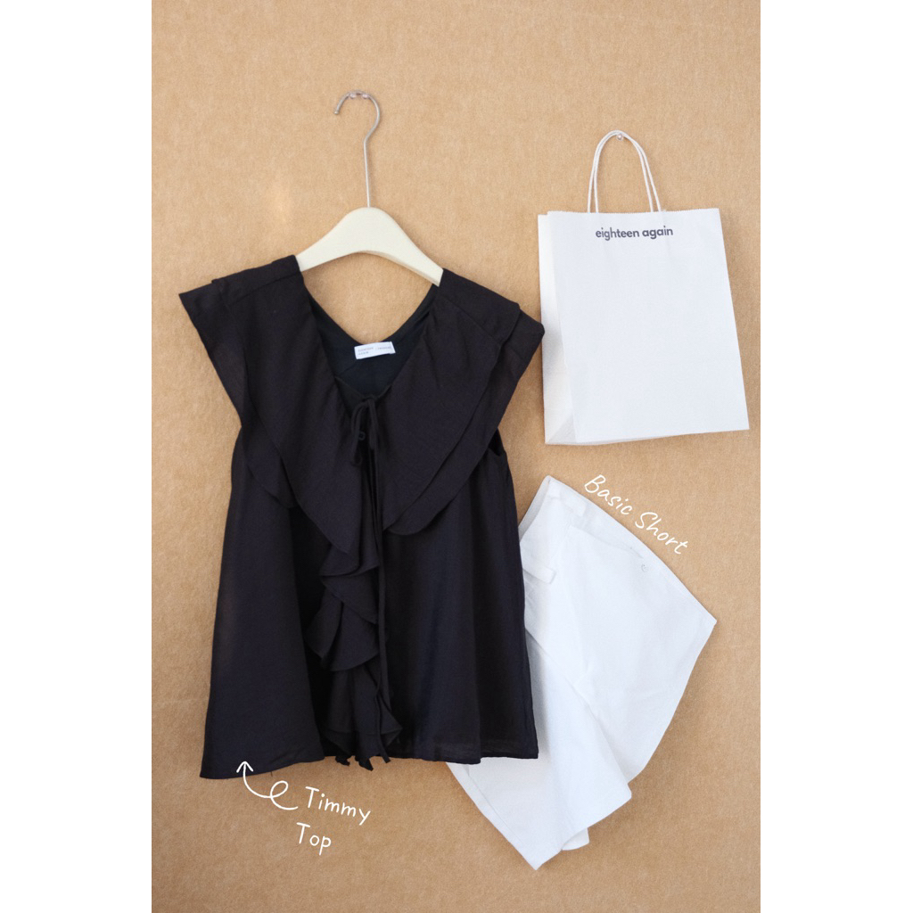 Timmy Top - 𝐄𝐢𝐠𝐡𝐭𝐞𝐞𝐧 𝐀𝐠𝐚𝐢𝐧ミ★ Áo kiểu cổ tim bèo thời trang nữ