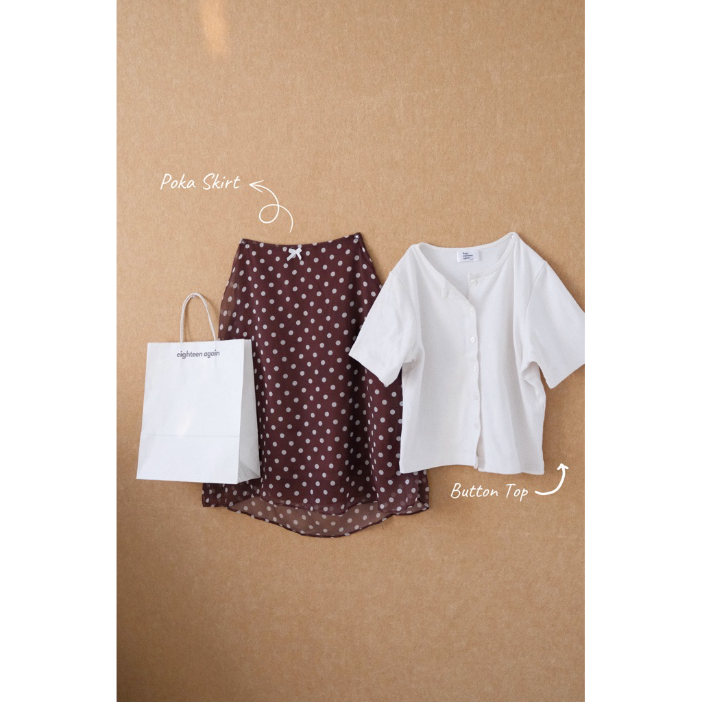 Chân váy tơ mỏng Poka Skirt ୨୧ 𝐁𝐲 𝐄𝐢𝐠𝐡𝐭𝐞𝐞𝐧 𝐀𝐠𝐚𝐢𝐧