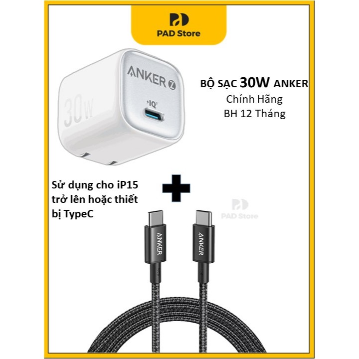 [Chính Hãng] BỘ SẠC Nhanh Anker ZOLO 30W A2698 A8753 - BH 12 Tháng