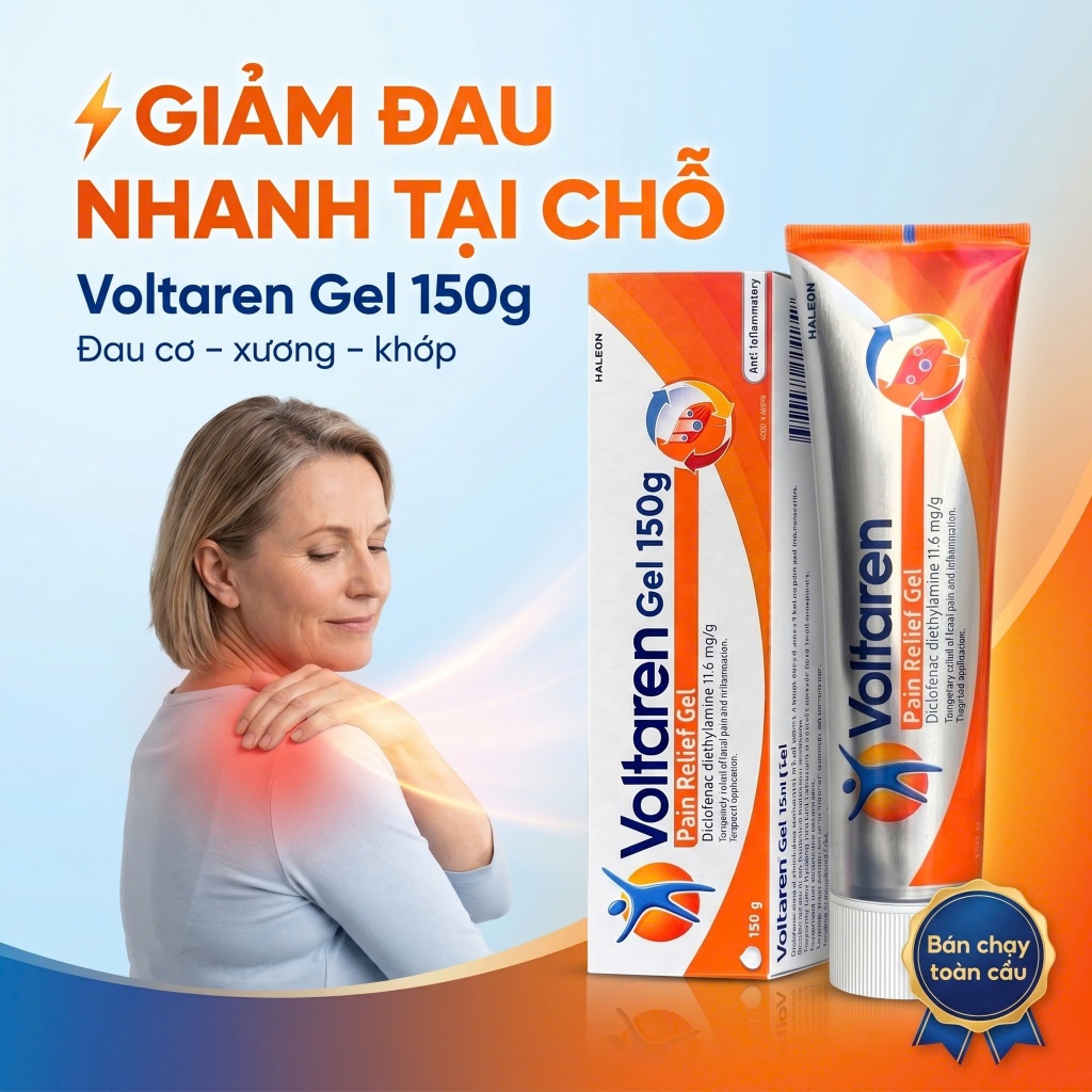Gel Giảm Đau cơ khớp Voltaren Pain Relief Gel 150g