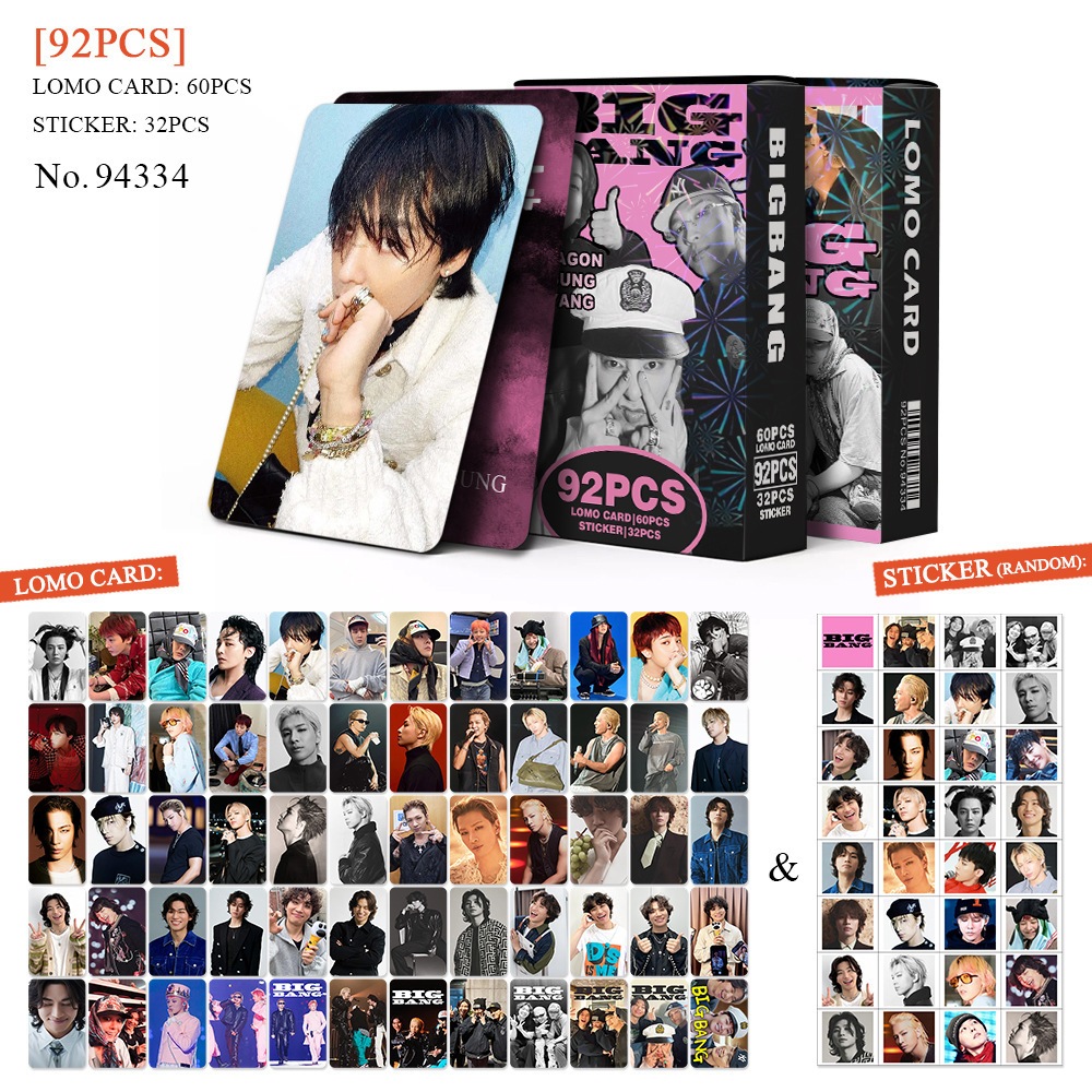Set 60 lomo card và 32 sticker BIGBANG cá tính 2026