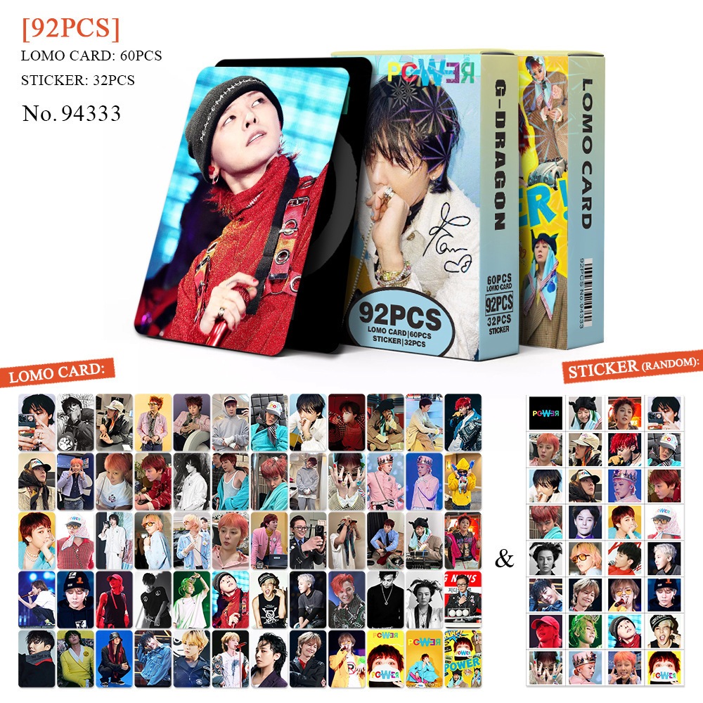 Set 60 lomo card và 32 sticker BIGBANG dễ thương 2026