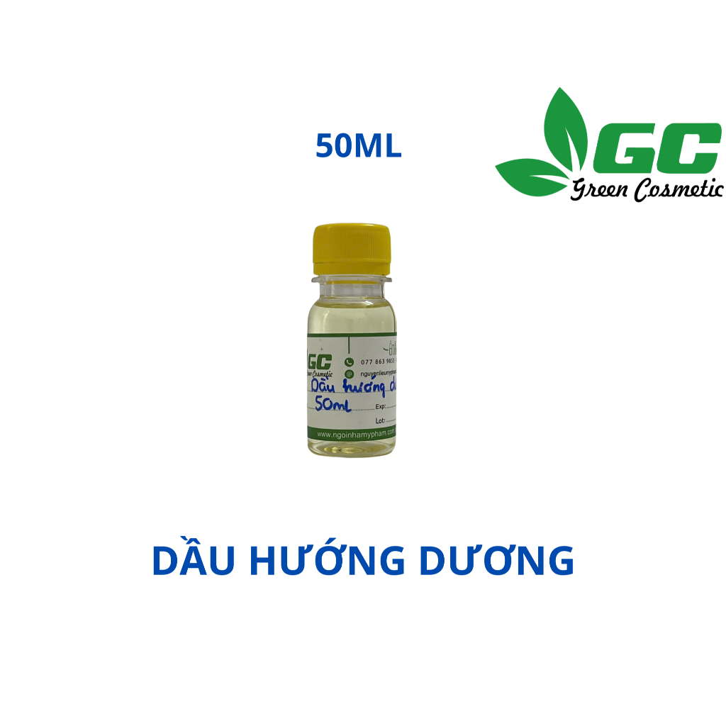 Dầu hướng dương - Dưỡng ẩm và làm mềm da - Nguyên liệu mỹ phẩm Green Cosmetics 50ml/100ml