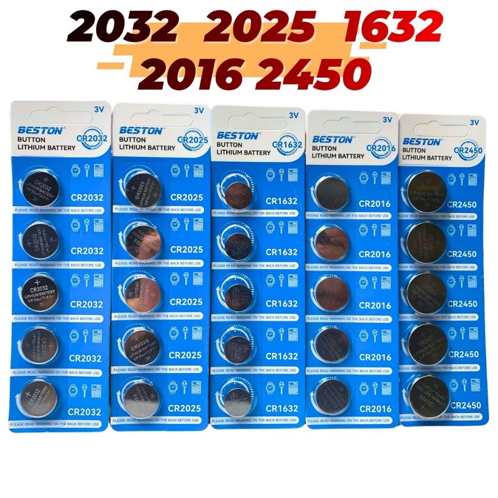 Pin CR 2032 CR 2025 CR 2016 CR 1632 CR 2450 vỉ 5 viên chính hãng BESTON