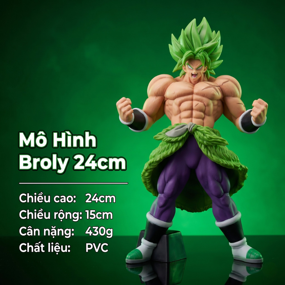 Mô hình Broly Dragon Ball Z Cao 24cm - Figure Broly Siêu Cấp PVC Full Box Cực Nét