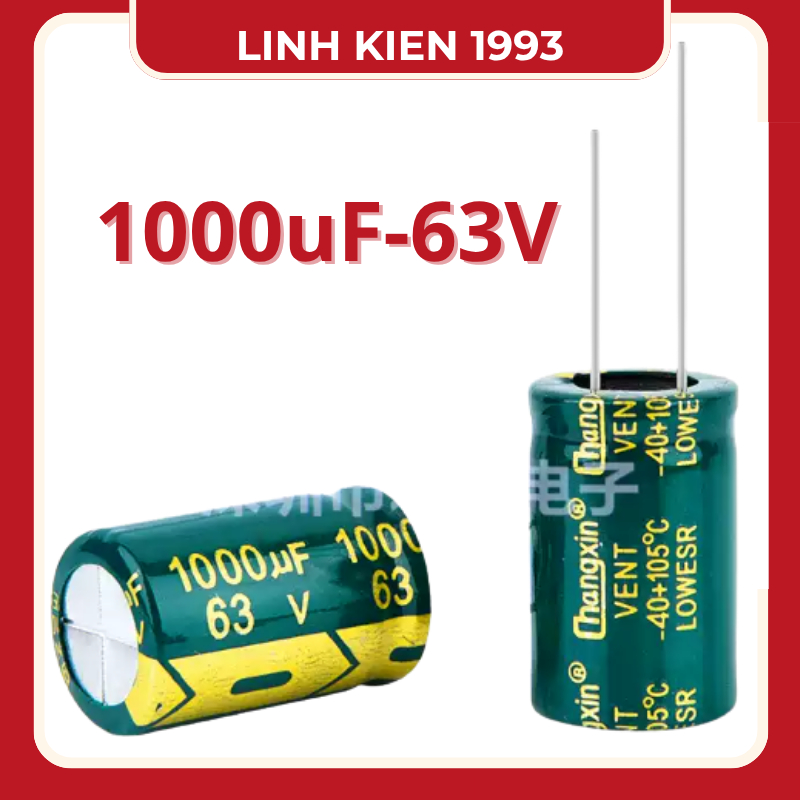 [ 2 Con ] Tụ Điện 1000uF 63V LOW ESR Chính Hãng Changxin – Tụ Hóa Lọc Nguồn Chất Lượng Cao, Chịu Nhi