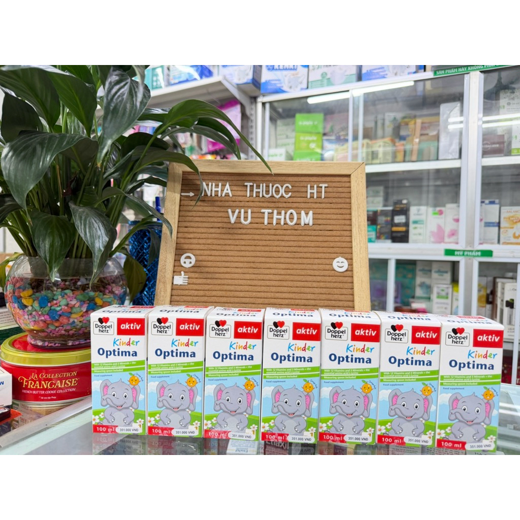 ( Nhập khẩu chính hãng )Kinder Optima Doppelherz Aktiv siro bổ sung vitamin cho bé ăn ngon Chai 100 