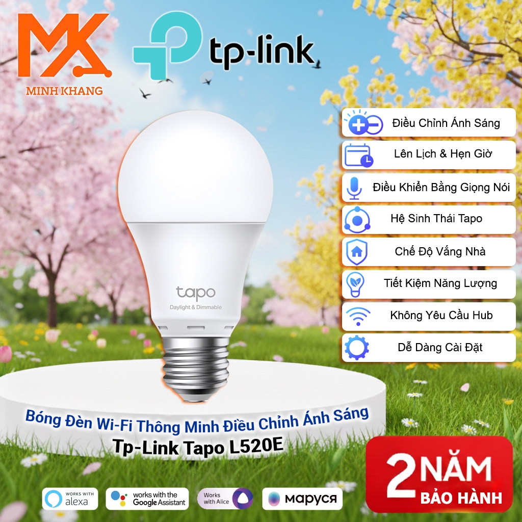 [TP-Link Tapo L520E] Bóng Đèn LED WiFi Thông Minh – Điều Chỉnh Ánh Sáng, Hẹn Giờ, Điều Khiển Điện Th